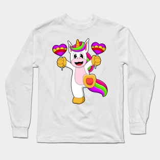 Unicorn with Hearts Long Sleeve T-Shirt